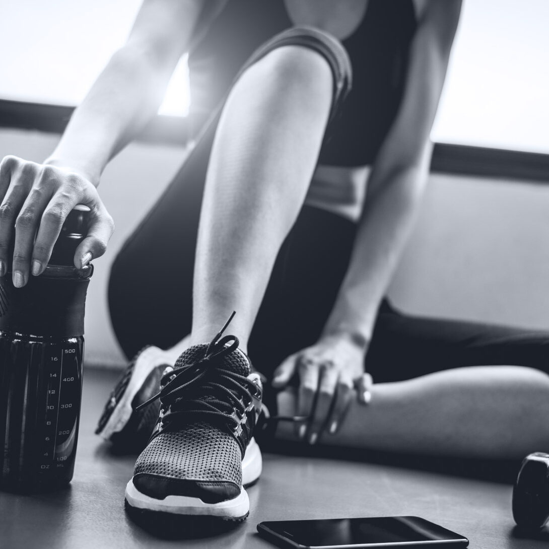 Woman resting after a workout